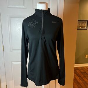 Nike Running Bank Of América 2016 Marathon Black Quarter Zip Mock Neck Train Gym